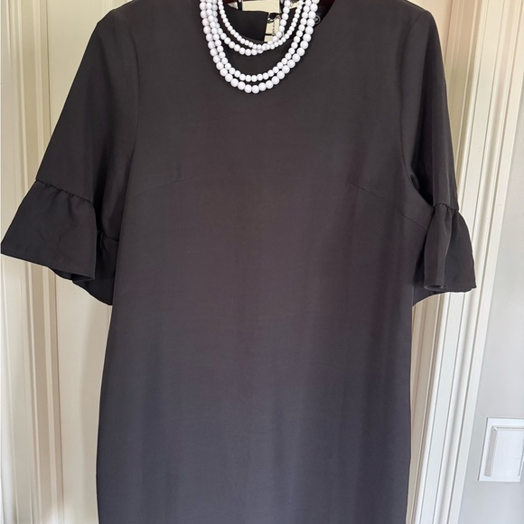 Elegant Black Dress with Ruffle Sleeves - Picture 1 of 5